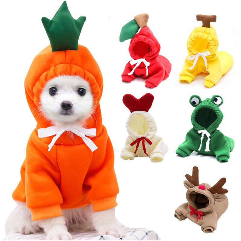 Ropa de Invierno para Perros Pequeños con Diseño de Frutas – Suéteres Cálidos y Cómodos para Perros y Gatos